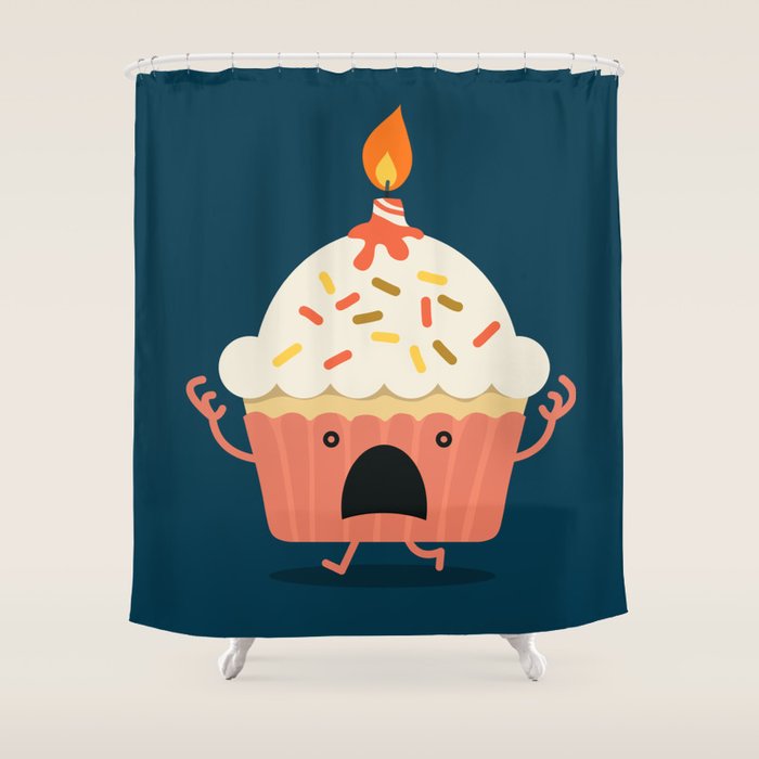 Cupcake on fire Shower Curtain Gallery Image 1