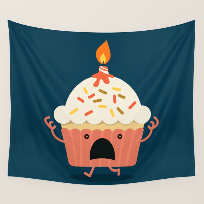 Cupcake on fire Wall Tapestry Gallery Image 4