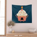 Cupcake on fire Wall Tapestry Gallery Image 2