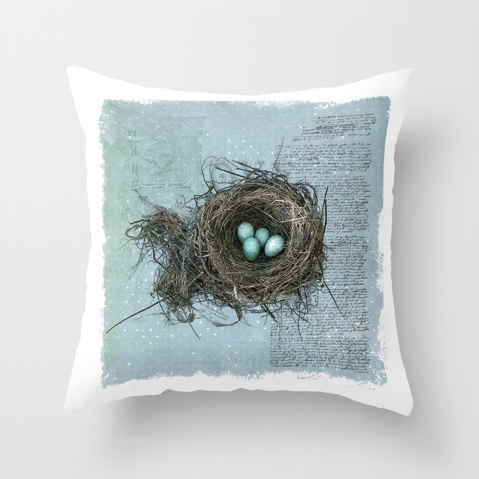 Bird Nest Throw Pillow Gallery Image 1