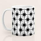 Midcentury Modern Atomic Starburst Pattern in Black and White Coffee Mug Gallery Image 3