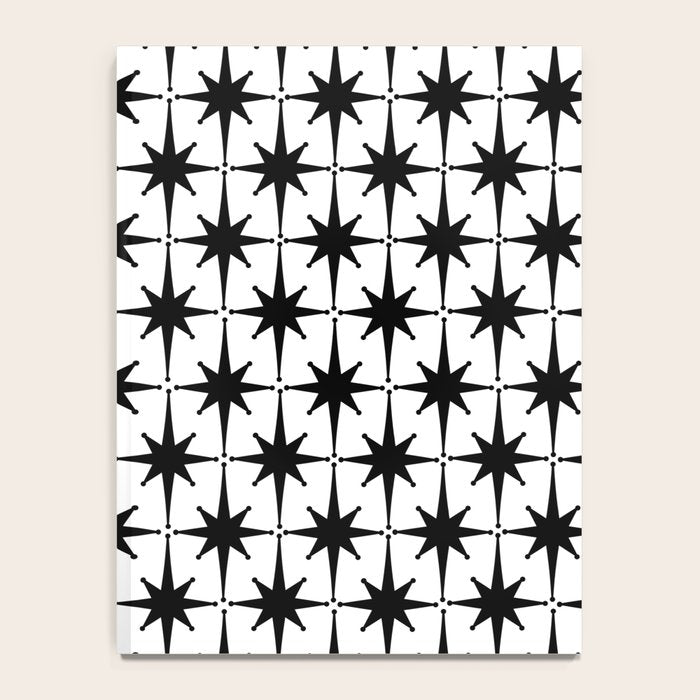 Midcentury Modern Atomic Starburst Pattern in Black and White Notebook Gallery Image 4