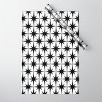 Midcentury Modern Atomic Starburst Pattern in Black and White Wrapping Paper Gallery Image 1