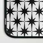 Midcentury Modern Atomic Starburst Pattern in Black and White Laptop Sleeve Gallery Image 3
