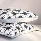 Midcentury Modern Atomic Starburst Pattern in Black and White Pillow Sham Gallery Image 3