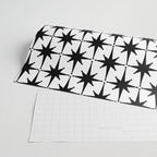 Midcentury Modern Atomic Starburst Pattern in Black and White Wrapping Paper Gallery Image 2