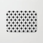 Midcentury Modern Atomic Starburst Pattern in Black and White Bath Mat Gallery Image 1
