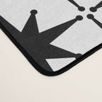 Midcentury Modern Atomic Starburst Pattern in Black and White Desk Mat Gallery Image 4