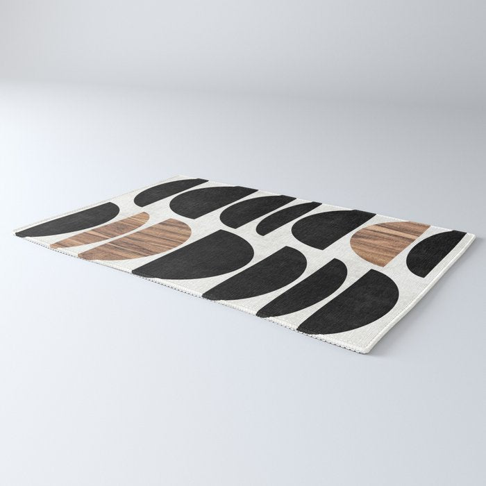 Mid-Century Modern Pattern No.7 - Concrete and Wood Rug Gallery Image 3