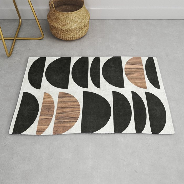Mid-Century Modern Pattern No.7 - Concrete and Wood Rug Gallery Image 1