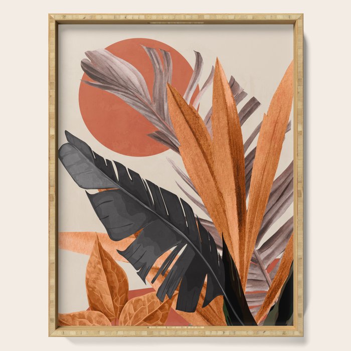 Abstract Art Tropical Leaves 160 Serving Tray Gallery Image 1
