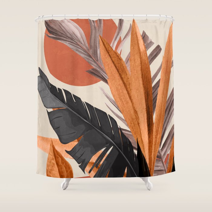 Abstract Art Tropical Leaves 160 Shower Curtain Gallery Image 1