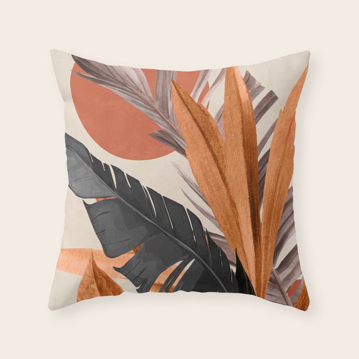 Abstract Art Tropical Leaves 160 Throw Pillow Gallery Image 6