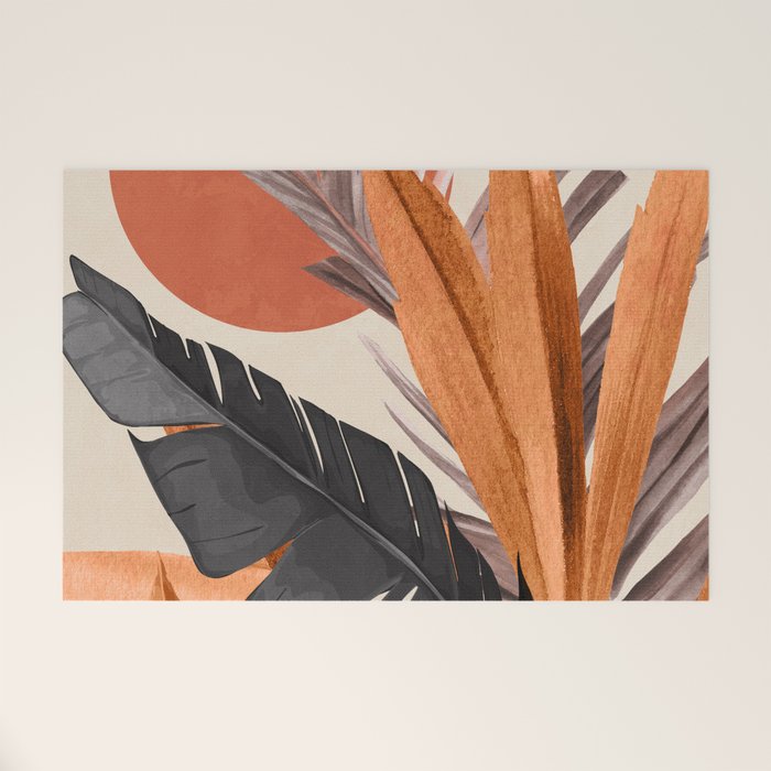 Abstract Art Tropical Leaves 160 Welcome Mat Gallery Image 1