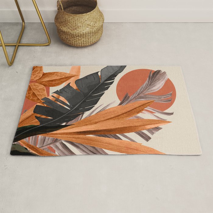 Abstract Art Tropical Leaves 160 Rug Gallery Image 1