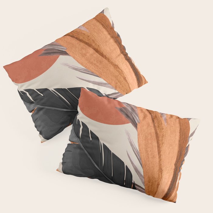 Abstract Art Tropical Leaves 160 Pillow Sham Gallery Image 3