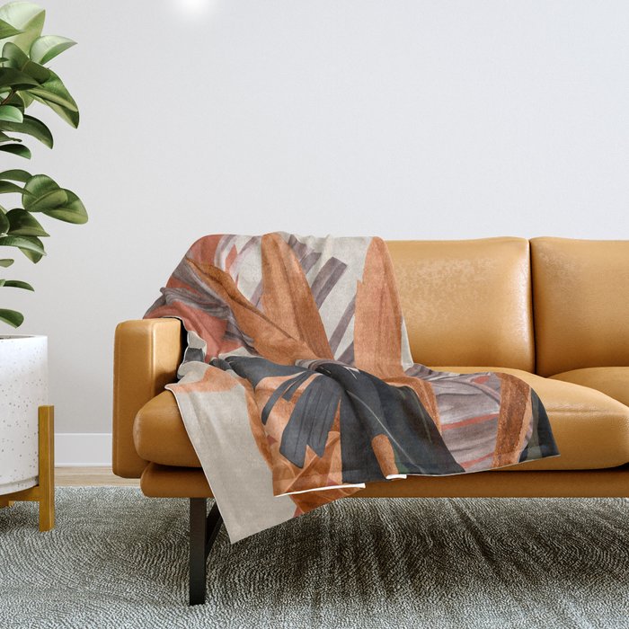 Abstract Art Tropical Leaves 160 Throw Blanket Gallery Image 1