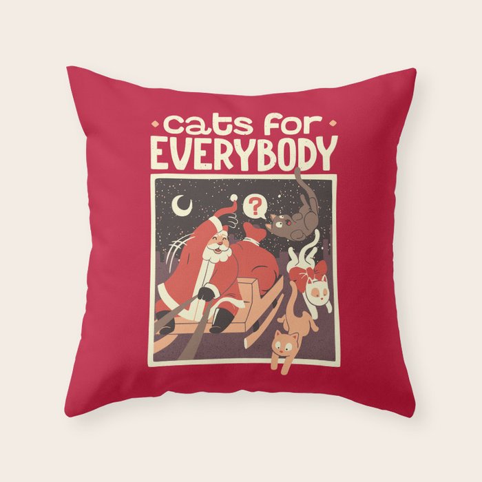 Cats for Everybody Throw Pillow Gallery Image 1