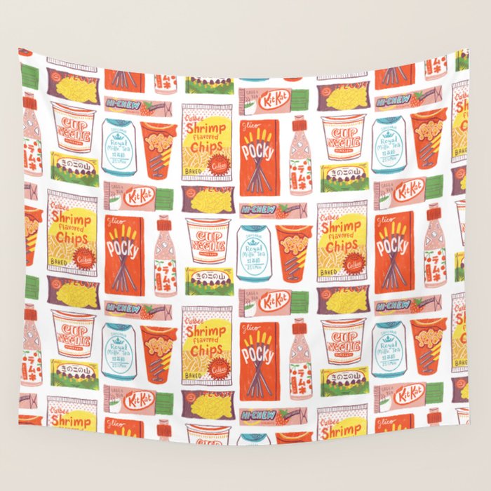 Asian Snacks Wall Tapestry Gallery Image 1