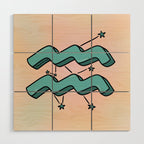 Aquarius Symbol Wood Wall Art Gallery Image 1
