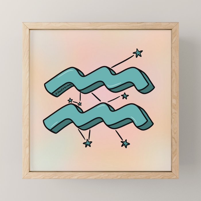Aquarius Symbol Mini Art Print Gallery Image 1