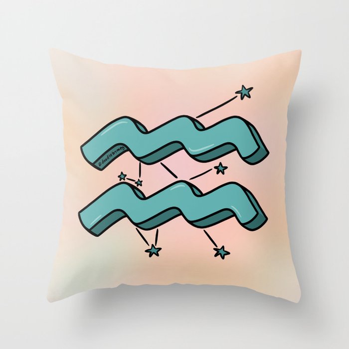 Aquarius Symbol Throw Pillow Gallery Image 6