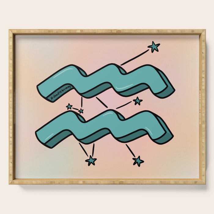 Aquarius Symbol Serving Tray Gallery Image 1