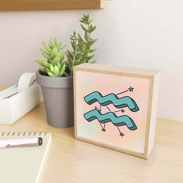 Aquarius Symbol Mini Art Print Gallery Image 2