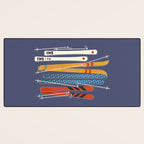 Retro Colorful Skis Desk Mat Gallery Image 3