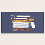 Retro Colorful Skis Desk Mat Gallery Image 1