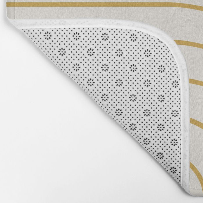 Minimal Arch XXXVI Creme and Orange Modern Geometric Lines Bath Mat Gallery Image 2