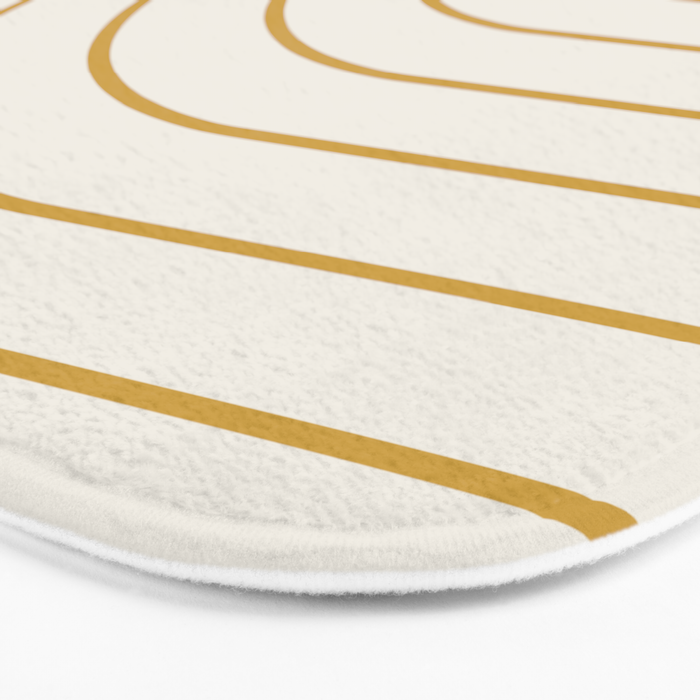 Minimal Arch XXXVI Creme and Orange Modern Geometric Lines Bath Mat Gallery Image 3