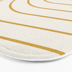 Minimal Arch XXXVI Creme and Orange Modern Geometric Lines Bath Mat Gallery Image 3