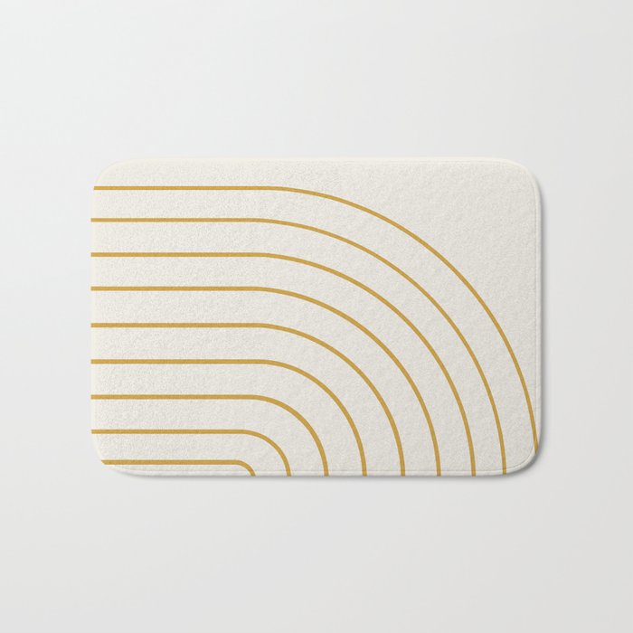 Minimal Arch XXXVI Creme and Orange Modern Geometric Lines Bath Mat Gallery Image 1