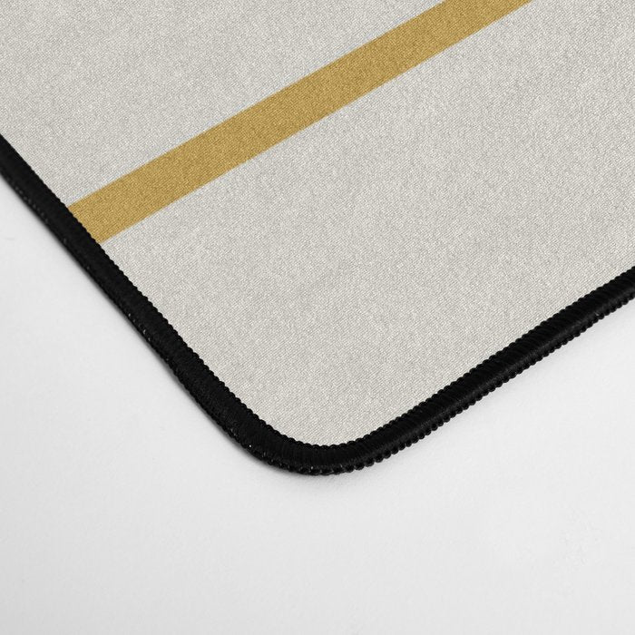 Minimal Arch XXXVI Creme and Orange Modern Geometric Lines Desk Mat Gallery Image 4