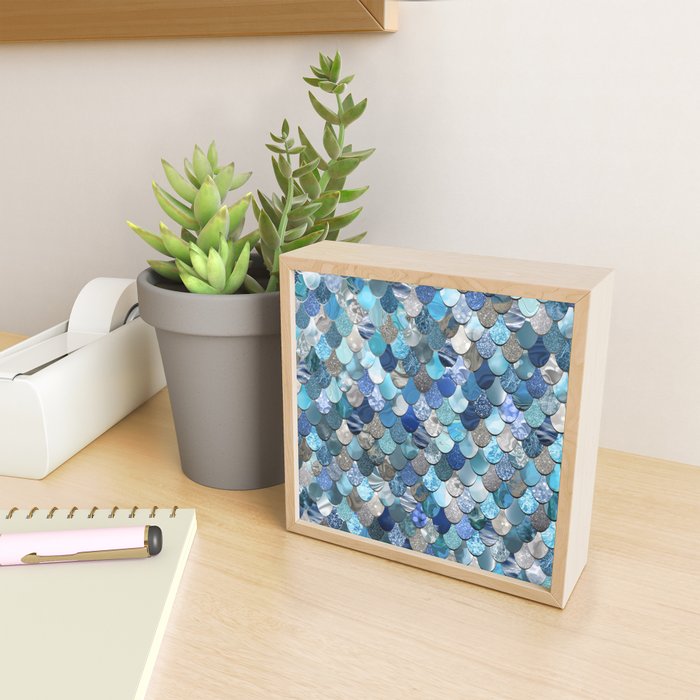 Mermaid Ocean Blue Pattern Mini Art Print Gallery Image 2