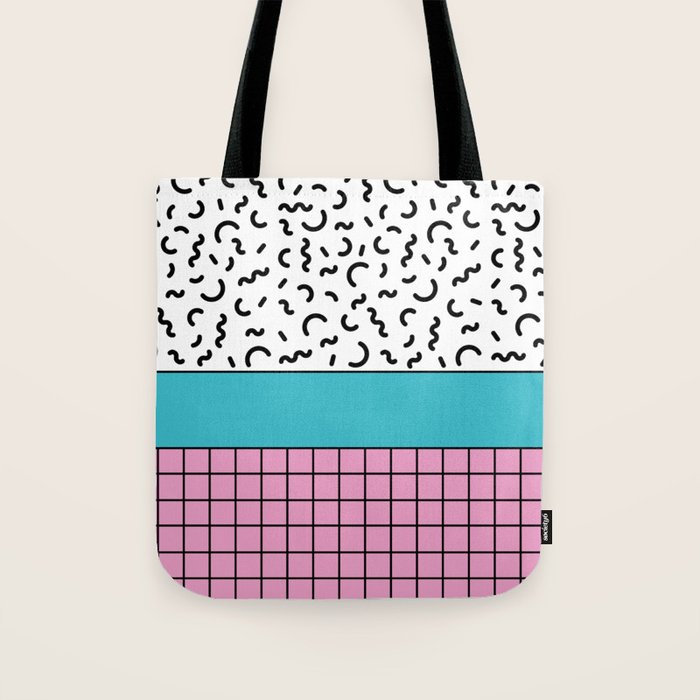 Memphis pattern 60 - 80s / 90s Retro Tote Bag Gallery Image 1