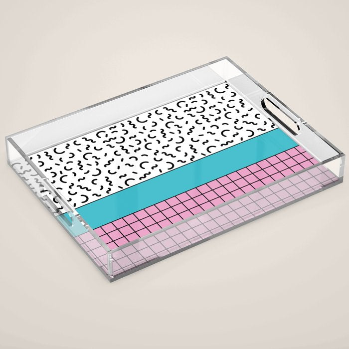 Memphis pattern 60 - 80s / 90s Retro Acrylic Tray Gallery Image 1