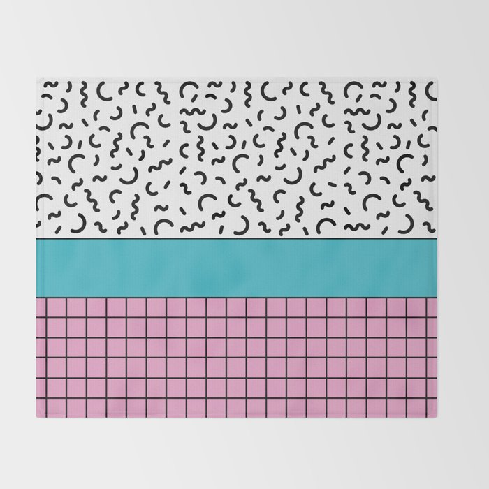 Memphis pattern 60 - 80s / 90s Retro Throw Blanket Gallery Image 2