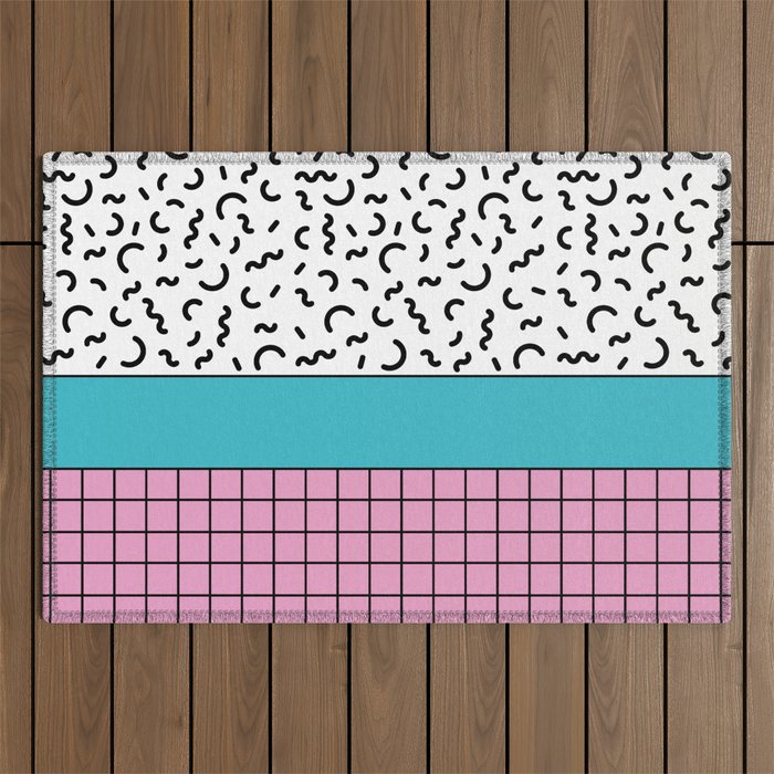Memphis pattern 60 - 80s / 90s Retro Outdoor Rug Gallery Image 1