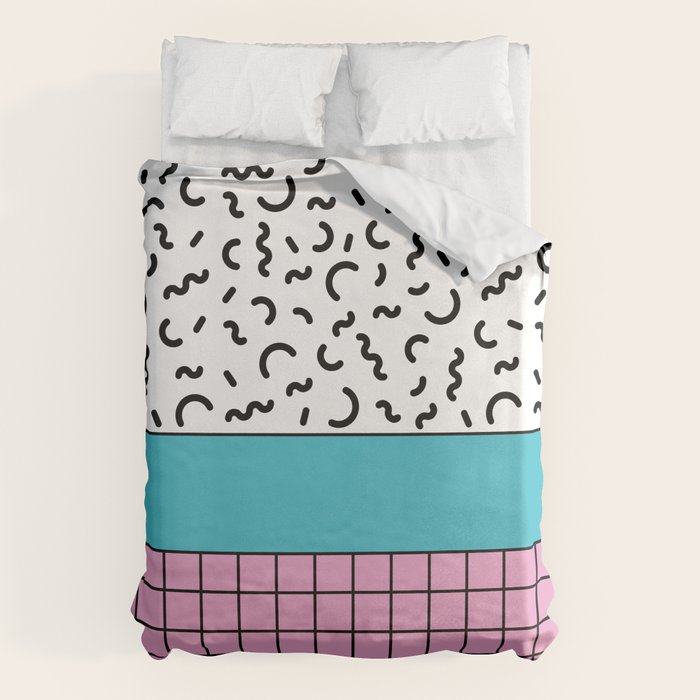 Memphis pattern 60 - 80s / 90s Retro Duvet Cover Gallery Image 1