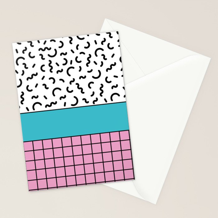 Memphis pattern 60 - 80s / 90s Retro Stationery Card Gallery Image 2