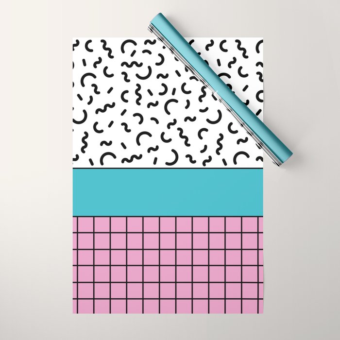 Memphis pattern 60 - 80s / 90s Retro Wrapping Paper Gallery Image 1