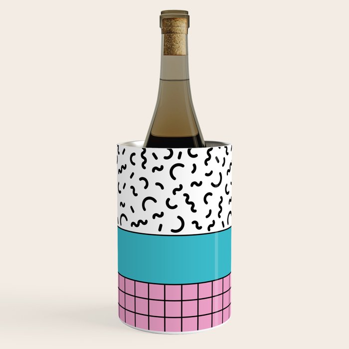 Memphis pattern 60 - 80s / 90s Retro Wine Chiller Gallery Image 1