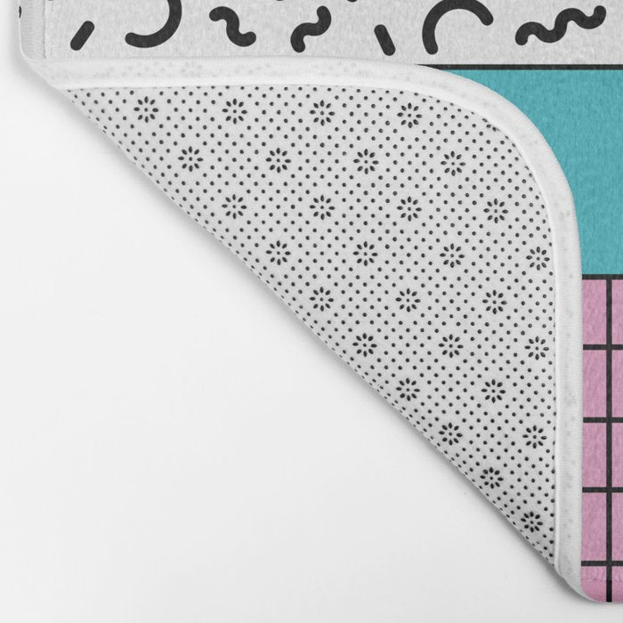 Memphis pattern 60 - 80s / 90s Retro Bath Mat Gallery Image 2