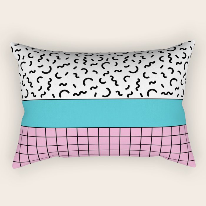 Memphis pattern 60 - 80s / 90s Retro Rectangular Pillow Gallery Image 2