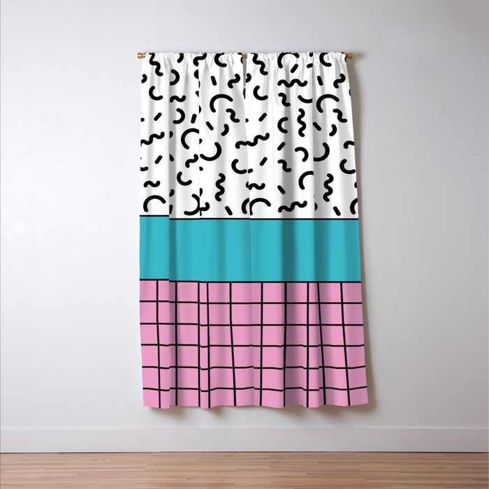 Memphis pattern 60 - 80s / 90s Retro Window Curtain Gallery Image 3
