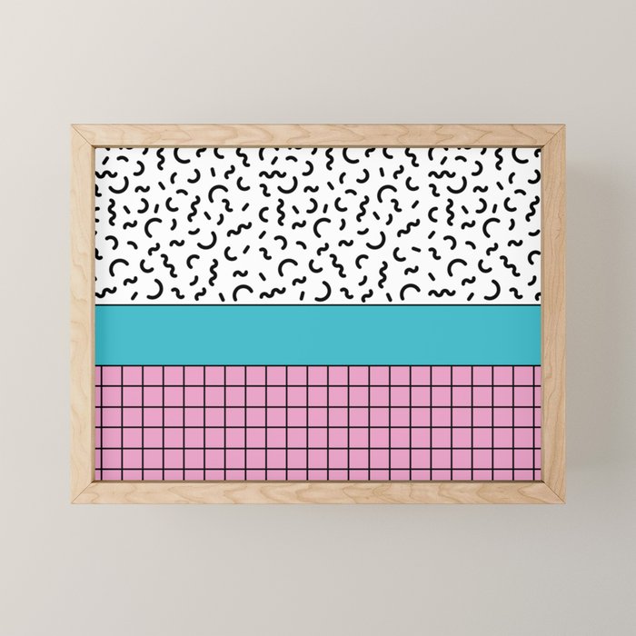 Memphis pattern 60 - 80s / 90s Retro Mini Art Print Gallery Image 1