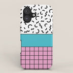 Memphis pattern 60 - 80s / 90s Retro iPhone Case Gallery Image 1