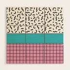 Memphis pattern 60 - 80s / 90s Retro Wood Wall Art Gallery Image 1